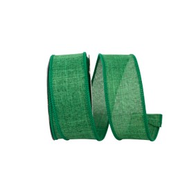 Reliant Ribbon 92573W-510-09F Everyday Linen Value Wired Edge Ribbon, 1-1/2 Inch X 10 Yards, Emerald