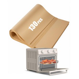 130PCs Air Fryer Paper Liners Compatible with Bella Air Fryer Toaster Oven, Nonstick Disposable Parchment Paper Baking Sheets Accessories for 7-in-1 Airfryer Oven Free of Bleach