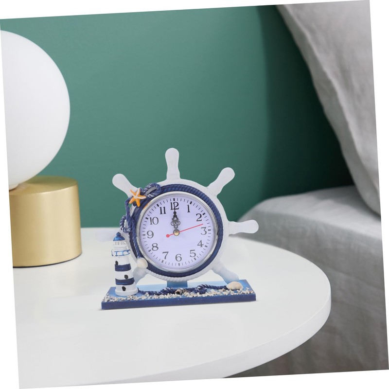 CORHAD 1Pc Nautical Style Silent Clock Unique Lighthouse Desk Decor