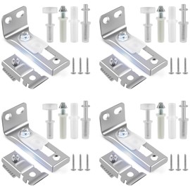 4Set Bifold Door Hardware Repair Kit, Bi-Fold Sliding Closet Doors Hardware Replacement, Include Top and Bottom Bracket, 7/8" Guides Wheel, 3/8" Pivot for Barn Door Folding Pocket Door Accordion Door