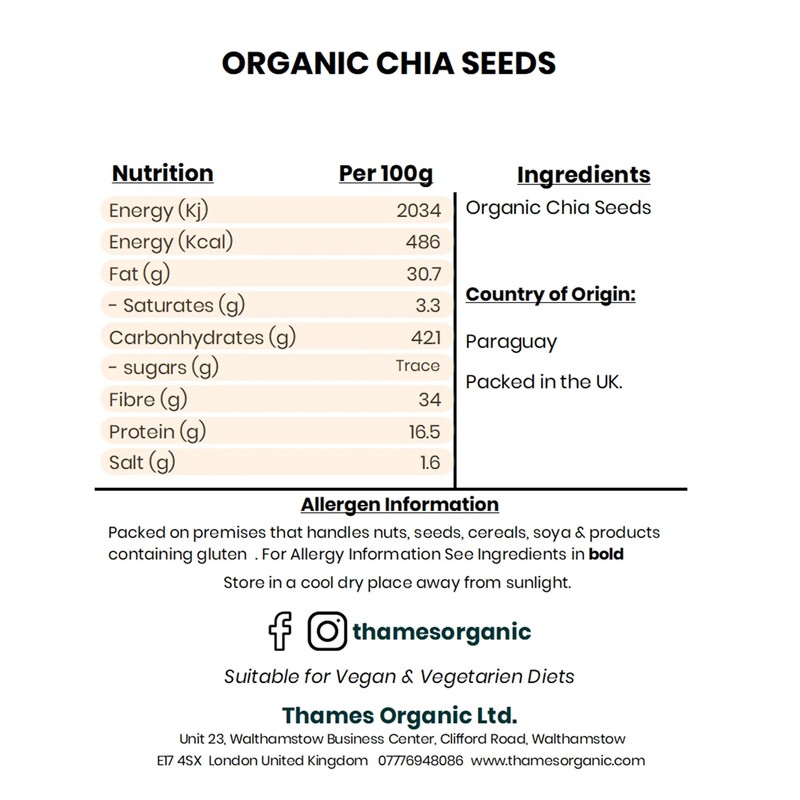 Organic Chia Seeds 1kg