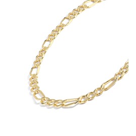Jewelry Atelier Gold Chain Necklace Collection - 14K Solid Yellow Gold Filled Figaro Chain Necklaces for Women and Men with Different Sizes (2.8mm, 3.7mm, 4.7mm, 5.6mm)