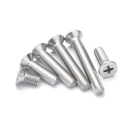 ANSIEDIO M4 Cross Countersunk Screws Stainless Steel Countersunk Head Cross Screw Machine Screws M4 x 10 mm, 50 Pieces