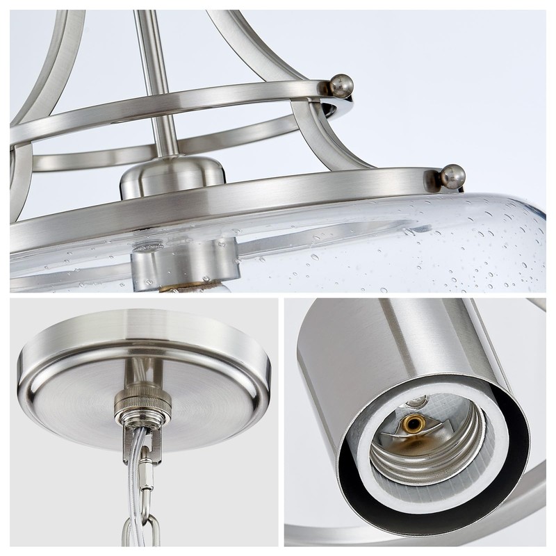 WUZUPS Chandelier Rustic Farmhouse Industrial Round Ceiling Pendant LED Light