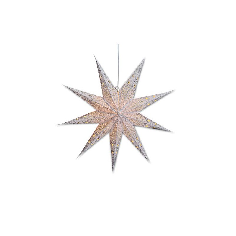 Illuminated 5-Point Star in White - 60 cm Paper Star,