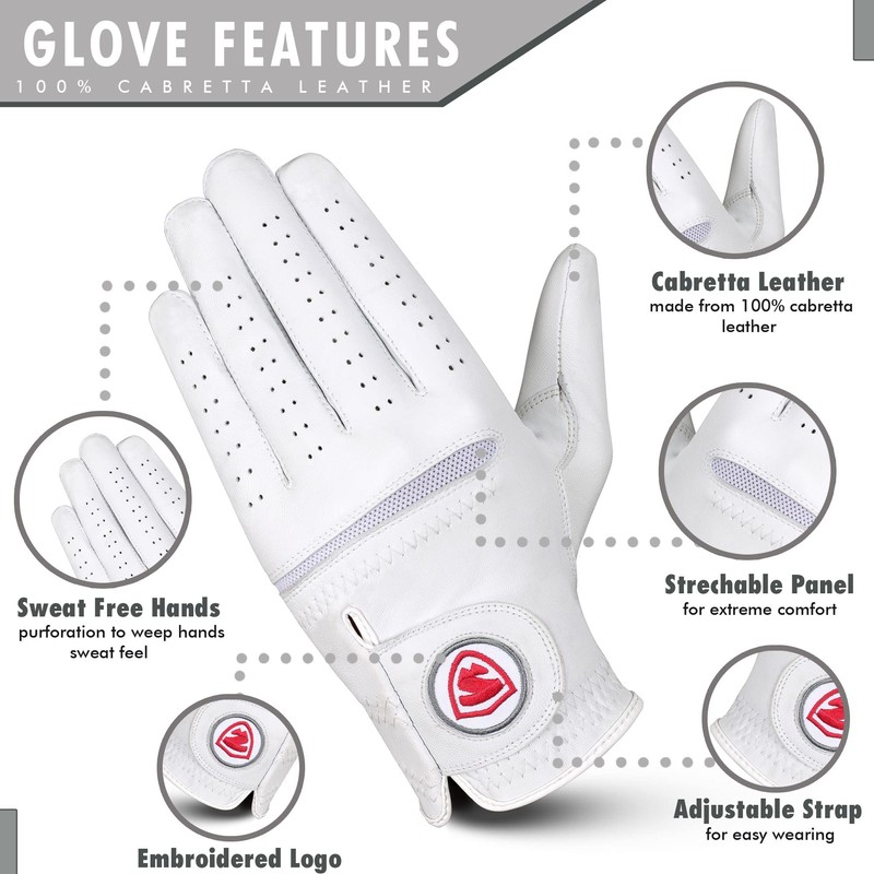 Golf Gloves for Men Womens - Cabretta Leather Golf Gloves