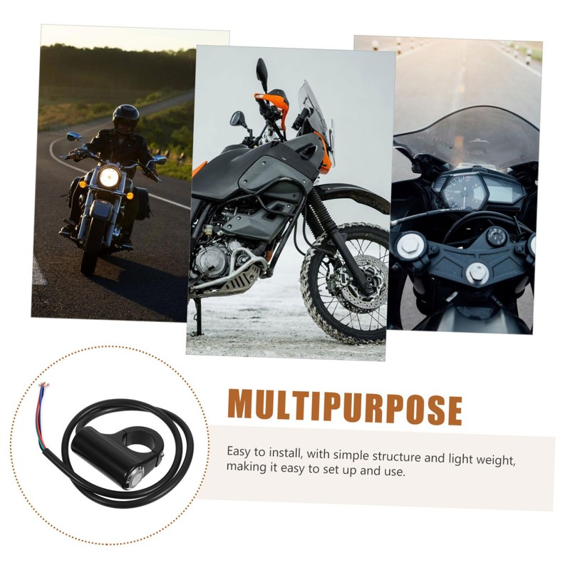 Alipis Motorcycle Handlebar Switch for Spotlight Control Wire Replacement with