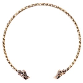 Windalf Viking Torques Paragon Men's Choker Diameter 14 cm Handmade Elegant Bronze, Fabric, No Gemstone
