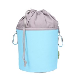 trendfinding Canvas Fabric Clothes Peg Bag with 2 Carabiner Hooks for 200 Pegs, Extra Large and Sturdy, Light blue/grey, Peg Bag