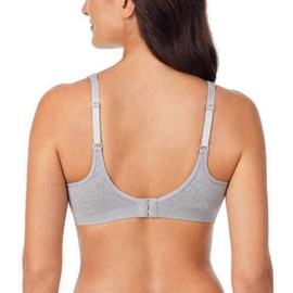 CAROLE HOCHMAN Seamless Comfort Bra Wire Free Molded Cups Comfort Straps (2 Pack) (White Solid/Grey Flower, Medium)