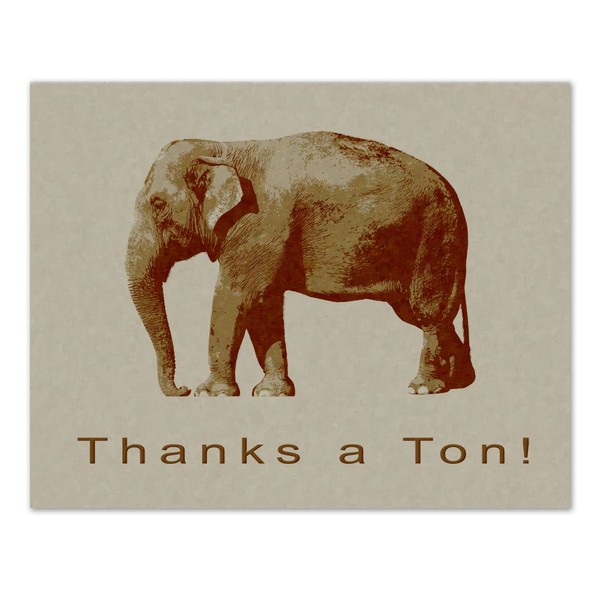 Small World Greetings Thanks A Ton Elephant Thank You Cards