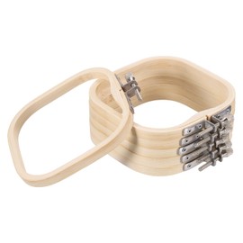 PATIKIL 6 Pieces 4.7" x 4.7" Square Embroidery Hoops, Adjustable Bamboo Cross Stitch Hoops Ring Embroidery Frame Punch Needle Hoop for Sewing, Needlework, DIY