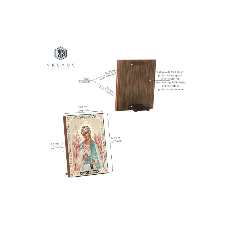 NKlaus Guardian Angel Wooden Icon 10 x 12 cm Christian