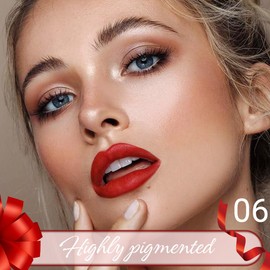 HHLTOH Classical Red Crayon Matte Lipstick Lip Liner Pencil, Moisture Smooth Lipstick Penil, With Pencil Sharpener Sharpenable Lip Pen Ultimate Lip Crayon for Women Easy to Apply Waterproof 06#