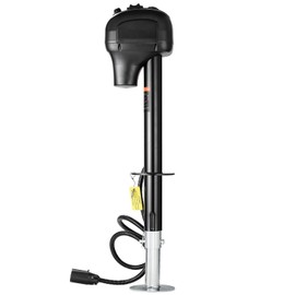 Happybuy Motorized Trailer Jack, 3500 lbs Capacity. Sturdy RV Electric Tongue Jack with 7-pin Connector, Hand Crank Handle and All-Weather Jack Cover. 9.5"-27.5" Elevation Range. Ideal for Trailers