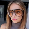 VueLux Retro Sunglasses Yellow Tinted Oversized Glasses Trendy UV Protection