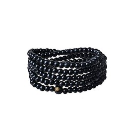 Tibetan Mala Wood Beads Bracelet Black.