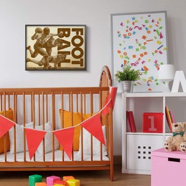 Stupell Industries Football Vintage Neutral Brown, Design by Artist The Saturday Evening Post Wall Art, 24 x 30, Black Framed