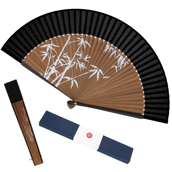 Warudo Men's Folding Fan, Durable, High Quality Silk, Japanese Style,