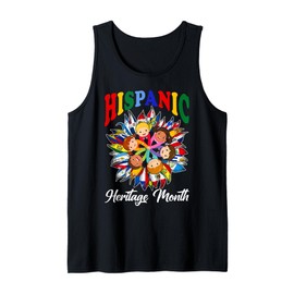 Hispanic Flags Sunflower Hispanic Heritage Month Boys Girls Tank Top