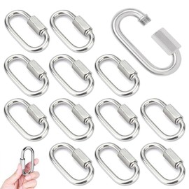 Pack of 14 Carabiner Screw Cap M4 Screw Carabiner Stainless Steel 304 Screw Connector Chain Link Carabiner Rapid Link Screw Carabiner Small