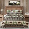 MINCHI Cabin Bear Quilts King Size Lightweight Rustic Bedding Brown
