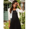 Allegra K Women's Elegant Ruffle Collar Crop Cardigan Sheer Floral
