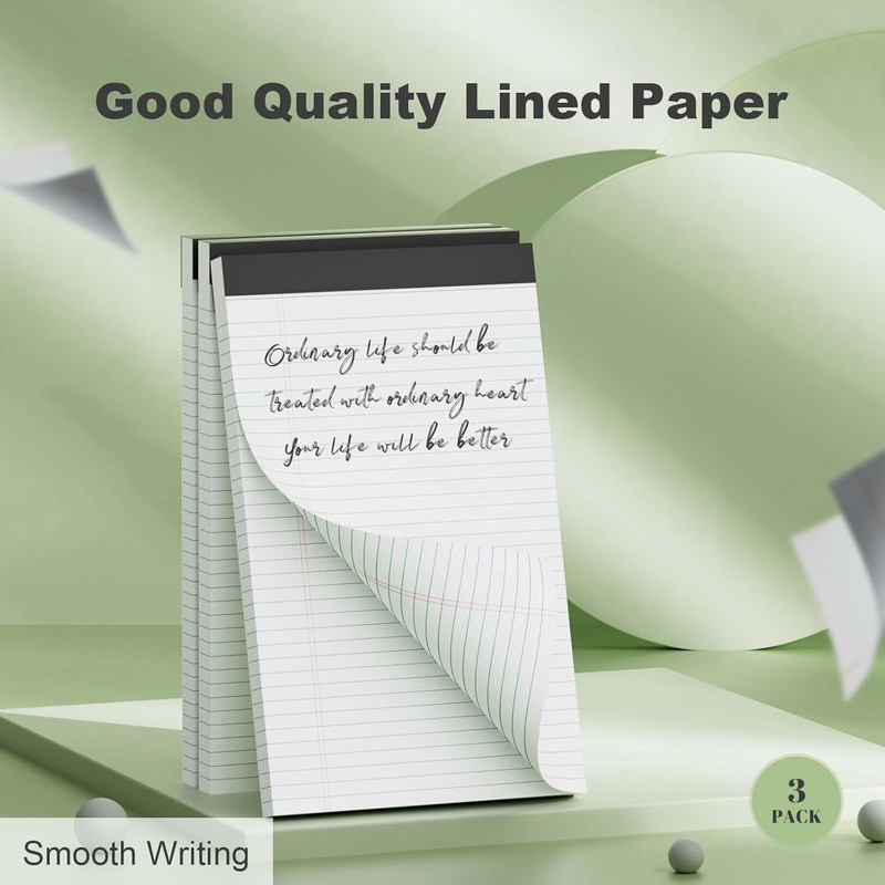 White Note Pads A4 College Ruled Legal Pad, 3 Pack