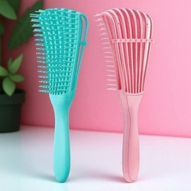 Anti-Static Hair Brush Comb, Round Tip Safety Design Unisex Portable Scalp Care Anti-Hair Loss Hairbrush, Suitable for Curling and Straightening, Smooth No Tangles:_Green_1count