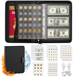 Coin Collection Book with 520 Pockets Coin Holders, Coin Albums for Collectors Coin Sleeves-Paper Money Binder Organizer Coins Storage Case with Lock,Collecting Coin Collection Supplies for Bill,Stamp