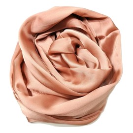 Shanlin Silk Feel Long Satin Patterned & Solid Color Scarves for Women in Gift Box (Solid Color: Chocolate)