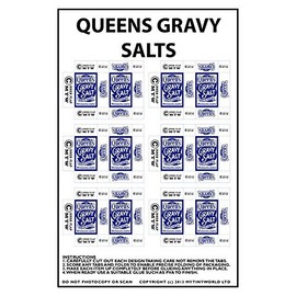 MyTinyWorld Dolls House Miniature Packaging Sheet of 6 Queens Gravy Salts