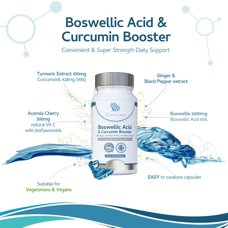 Boswellic Acid & Curcumin Booster Complex – 1 Month Supply,