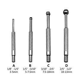4pcs Telescopic Bore Gauge Set, 3-13 mm Adjustable Small Hole Full Ball Bore Gauge Kit