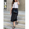 We1Fit Satin Skirt for Women Black Silk Skirts High Waisted