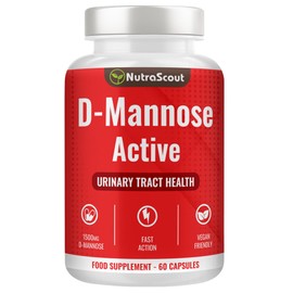 NutraScout Mannose Active D-Mannose Capsules for Urinary Health | 1500mg D Mannose Powder with Potassium Citrate, Hibiscus & Sage | UK Made and Lab Tested | 60 Vegetarian Capsules for Women