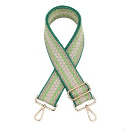 Bag Strap Wide Pockets 5 cm, Adjustable Shoulder Strap, Bag Straps for Changing, Length Adjustable 75-130 cm Shoulder Strap, DIY Accessories for Bag, Crossbody Bag Straps, Green Edge Khaki