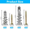 Pack of 90 Plasterboard Dowels, Self-Drilling Plasterboard Dowels with Screws,