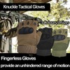 Sutekus Fingerless Tactical Gloves Touchscreen Work Gloves with Hard Knuckle