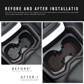 Auovo 3D Cup Holder Inserts Coaster Compatible with Toyota RAV4 Accessories 2025 2024 2023 2022 2021 2020 2019 Silicone Cup Mat Pad Interior Decoration (Red Trim, 2-pcs kit)