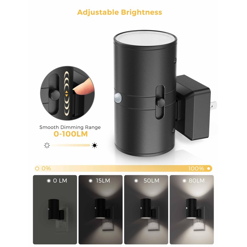 L LOHAS LED Motion Sensor Night Light, [2 Pack] Bright