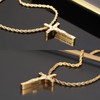 DS Christian Cross Necklace for Men Women-18K Gold Stainless Steel