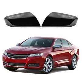 Gloss Black Side Mirror Caps for Accessories, Mirror Covers Cap Compatible with Che-vy Impala 2014 2015 2016 2017 2018 2019 2020 Replace 22997386, 22997385