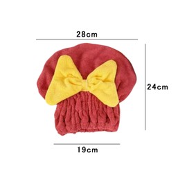 シャワーキャップ ドライキャップ タオルキャップ ふわふわ 超柔らかい 高い吸水率 速乾 髪を素早く乾かす 髪の毛 ヘアターバン バス用品 旅行 温泉 プール ジム 海水浴（レッド）