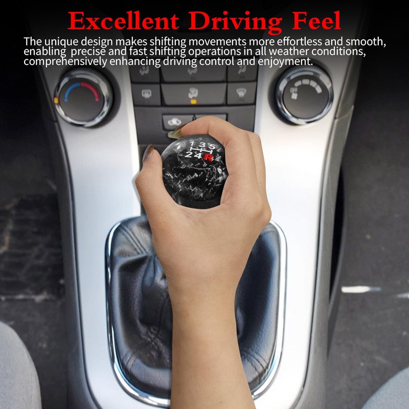 BLAKAYA Carbon Fiber Shift Knob Universal for Manual Cars 5