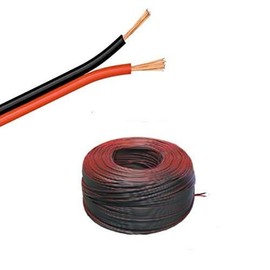 5-100 m LED Cable Twin Braid 2 x 0.50 mm² Red/Black 2-Core - Choice of Length (25 m Twin Strand 2 x 0.50 mm²)