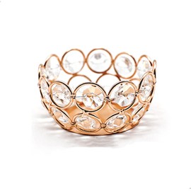 Ardax Round Crystal Ring Dish Jewelry Tray Organizer, Golden Accent Tray for Vanity, Small Decorative Trinket Dish