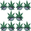 5 pares de gafas de marihuana con purpurina para disfraz
