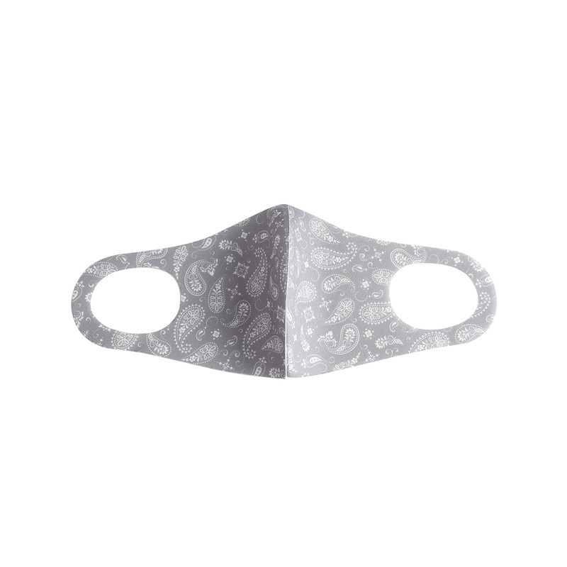 Komonee Face Mask Washable Reusable Grey Paisley Dustproof Cloth Mouth