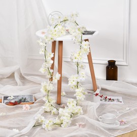 Pknoclan Artificial Flowers, Cherry Blossoms, Wisteria Flowers, Artificial Wisteria Flowers, Interior Decoration, Hanging, Wall Hanging, Wall Hanging, Non-Withering Flowers, Artificial Plants,